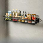 Kitchen Storage Shelf Wall-Mounted Organizer with Towel Holder