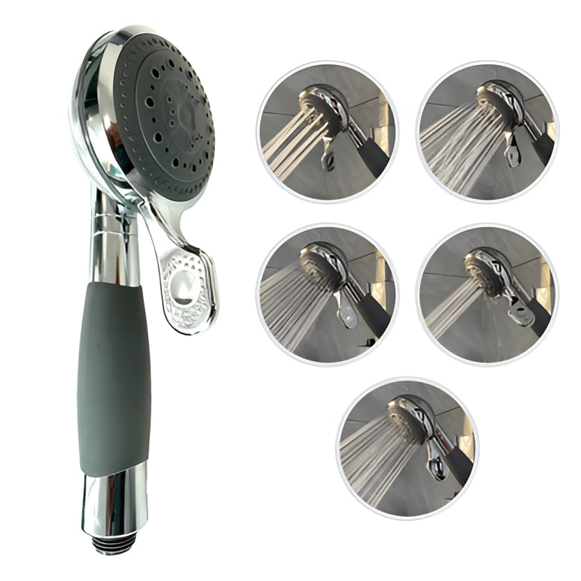 Adjustable Chrome High-Pressure Handheld Shower Head - Water-Saving - Image 2