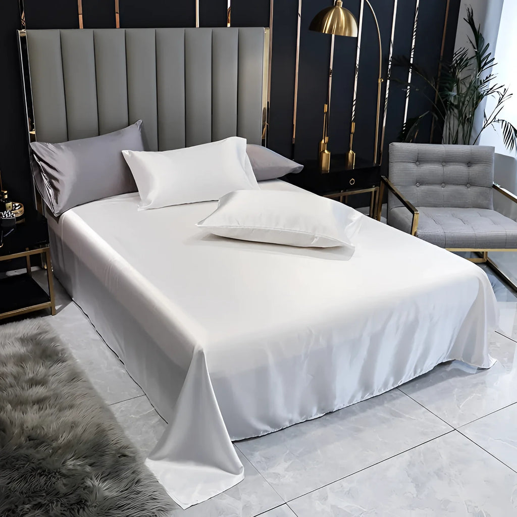 Luxury Black Silk Bedding Set | Elegant Satin Bed Sheets & Duvet Cover - Image 3