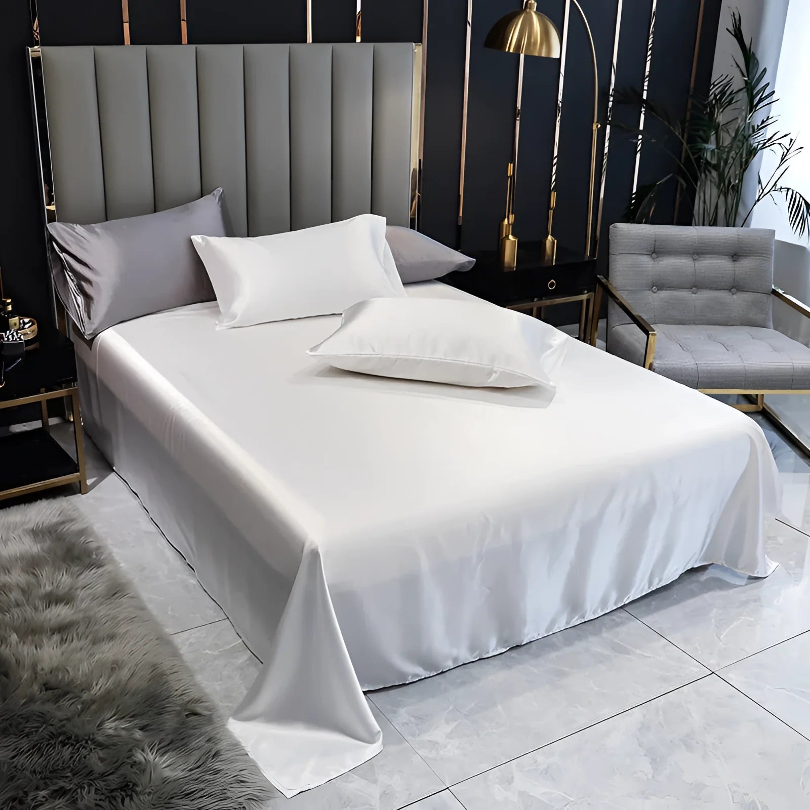 Luxury Black Silk Bedding Set | Elegant Satin Bed Sheets & Duvet Cover - Image 3