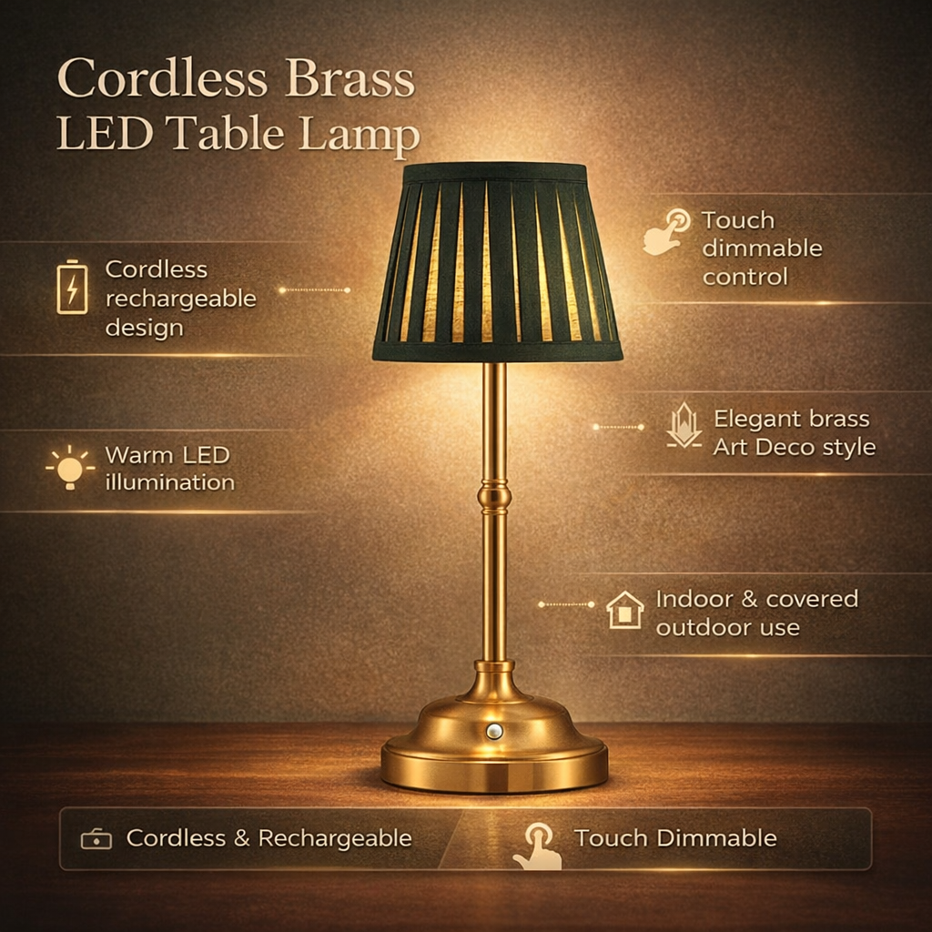 Cordless Table Lamp Rechargeable Touch Dimmable LED Bedside Light - Image 3