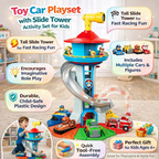 Toy Car Playset Kids Slide Tower Rescue Activity Set - Image 4