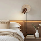 Modern Travertine Wood Wall Sconce Adjustable Spotlight - Image 8
