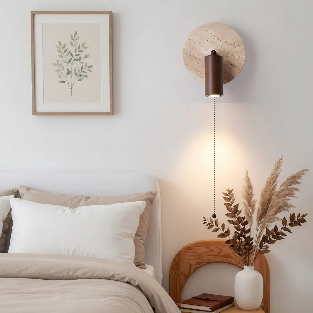 Modern Travertine Wood Wall Sconce Adjustable Spotlight - Image 11