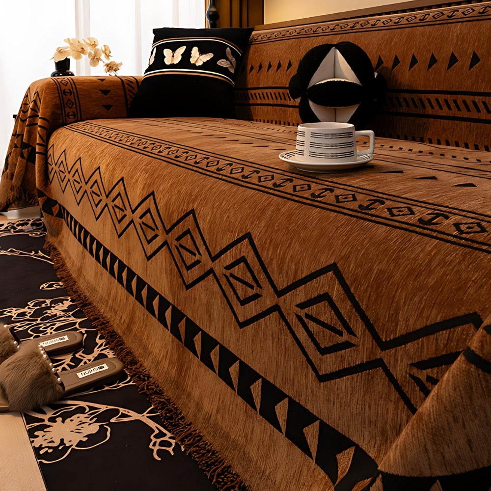 TribaLoom: Gewebter Sofaschoner mit Tribal-Design & weicher Struktur – für Couch & Wohnbereich - Image 2