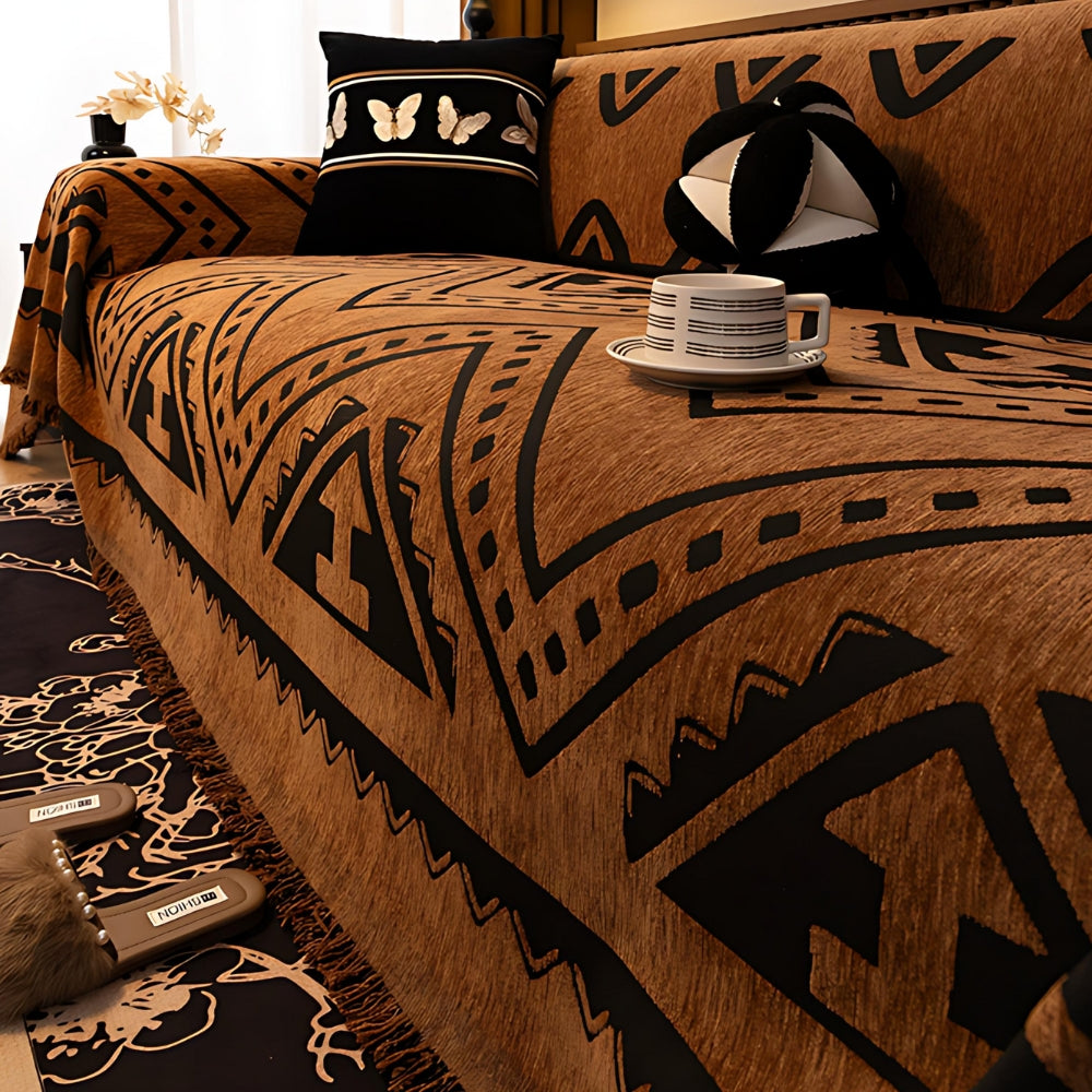 TribaLoom: Gewebter Sofaschoner mit Tribal-Design & weicher Struktur – für Couch & Wohnbereich - Image 4