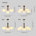 Retro Glass Globe Chandelier Mid-Century Ceiling Light Design