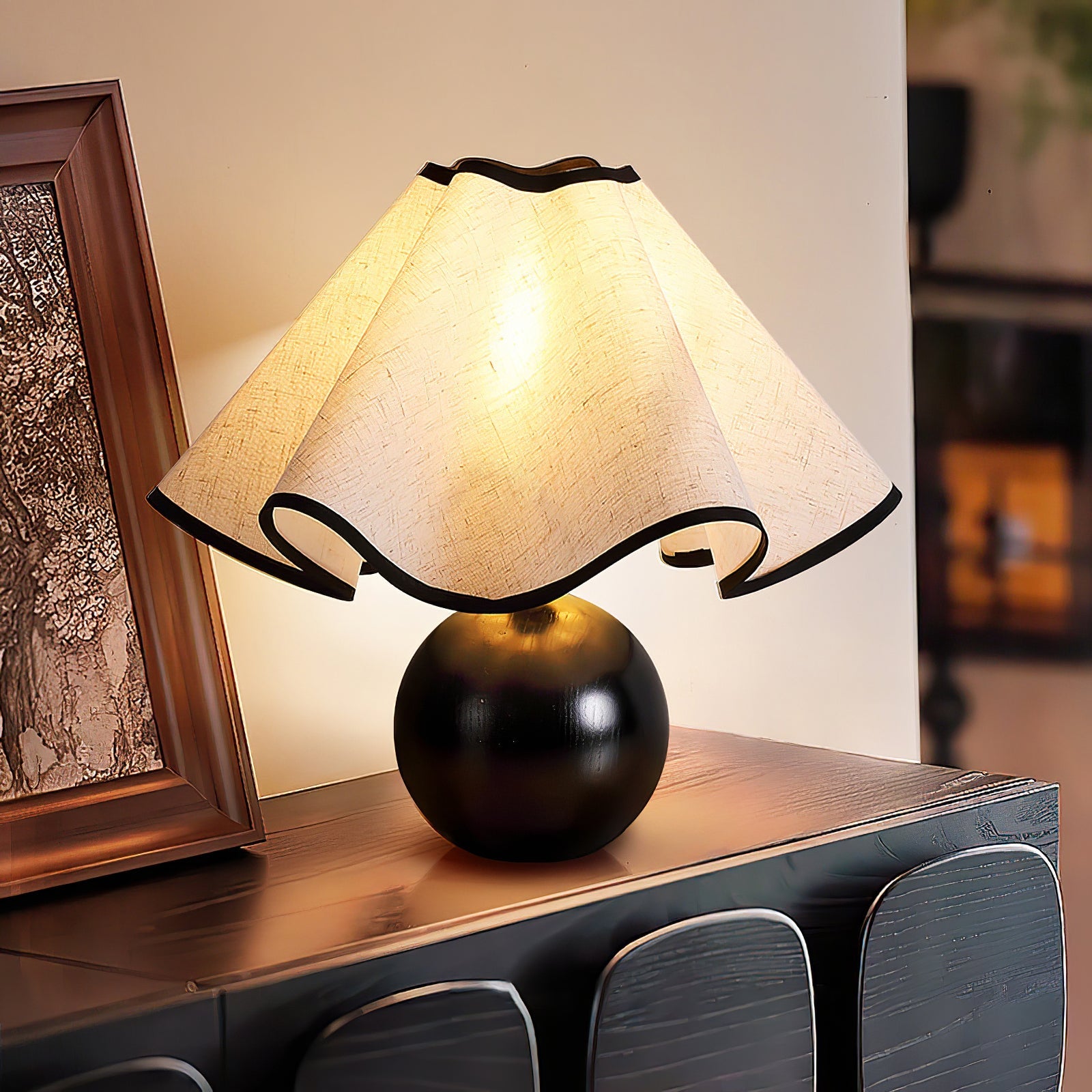 Contemporary Sculpted Table Lamps with 3-Step Dimming