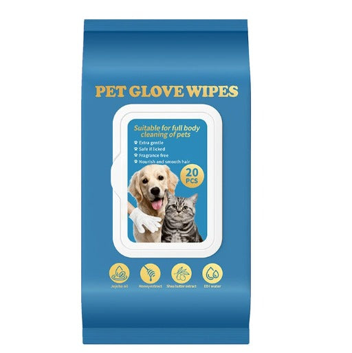 Gentle Pet Wipe Gloves for Daily Care