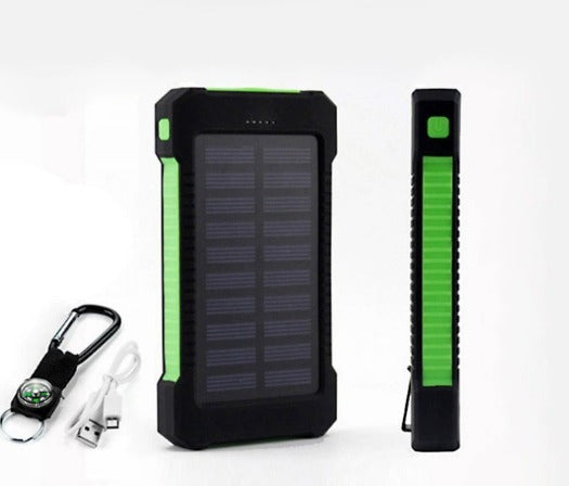 Outdoor Solar Power Bank Compact Fast-Charge Dual USB Device