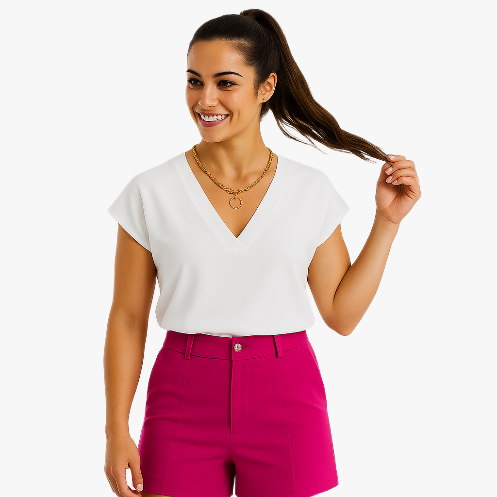 Elegant V-Neck Sleeveless Women's Top