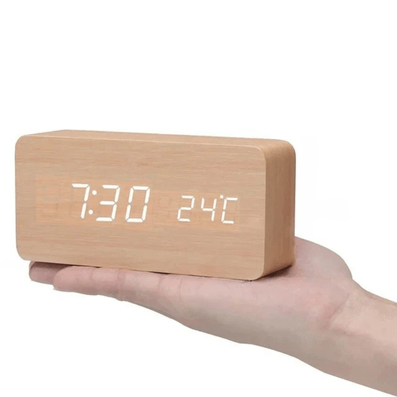 WoodSense: Designer Schreibtischuhr mit LED-Anzeige und Klatschfunktion – für moderne Wohnräume - Image 15