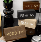 WoodSense: Designer Schreibtischuhr mit LED-Anzeige und Klatschfunktion – für moderne Wohnräume - Image 3