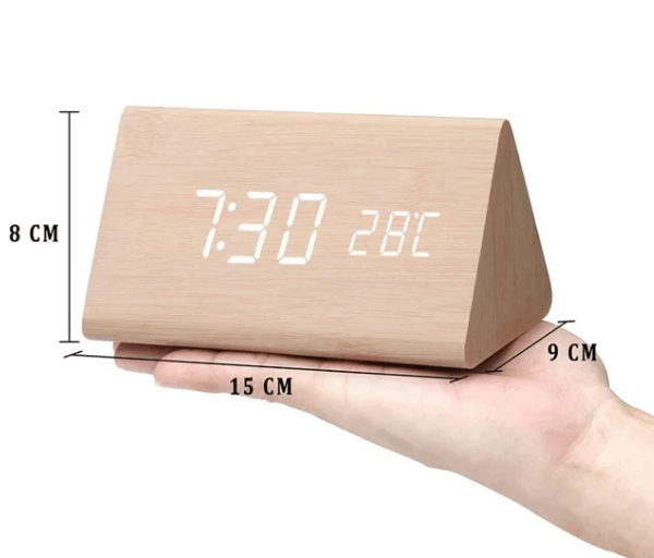 WoodSense: Designer Schreibtischuhr mit LED-Anzeige und Klatschfunktion – für moderne Wohnräume - Image 5