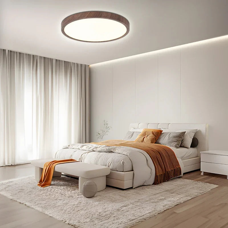 ZenHalo: LED Deckenleuchte mit Holzrahmen – Flache Deckenlampe im Japandi Design - Image 4
