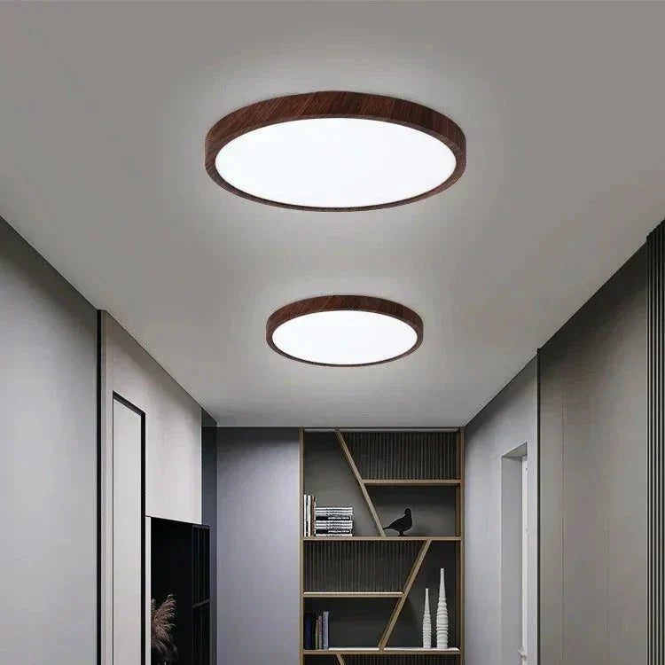 ZenHalo: LED Deckenleuchte mit Holzrahmen – Flache Deckenlampe im Japandi Design - Image 5