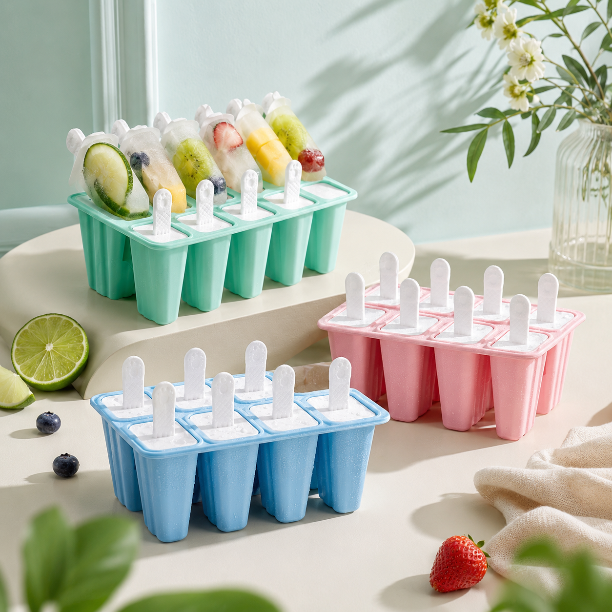 Silicone Ice Pop Mold with Sticks for Homemade Frozen Treats