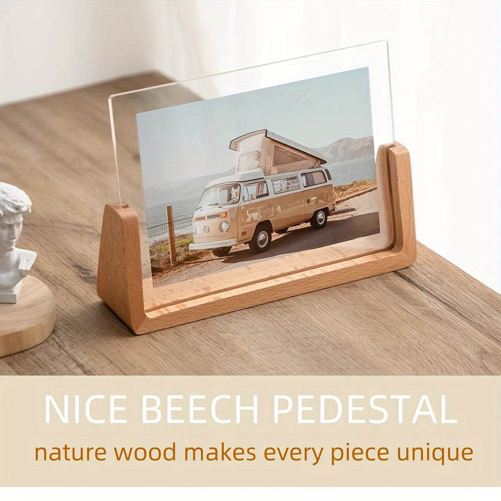 Acrylic Wood Photo Frame Modern Minimalist Desk Display - Image 11