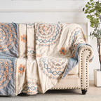 Soft Multi‑Purpose Cotton Blanket with Mandala Design