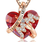 Mother’s Day Crystal Heart Necklace Elegant Jewellery Gift