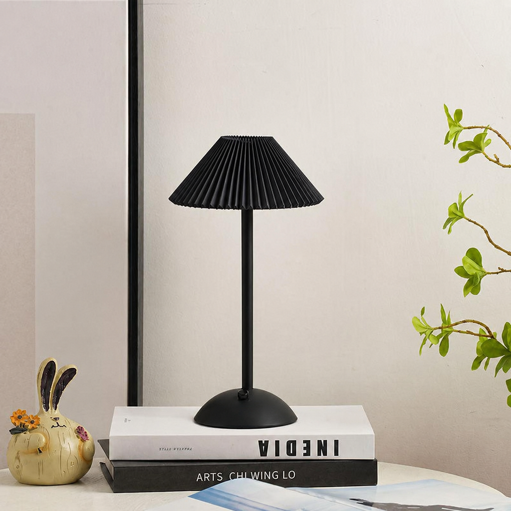 Brass Cone Fabric Table Lamp