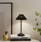 Brass Cone Fabric Table Lamp