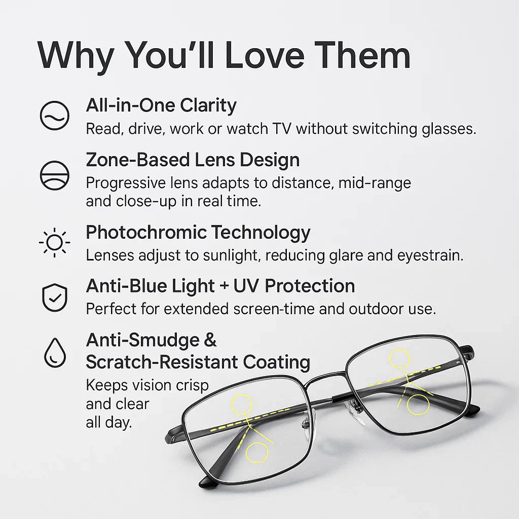 Photochromic Progressive Glasses with SOS‑Free Comfort