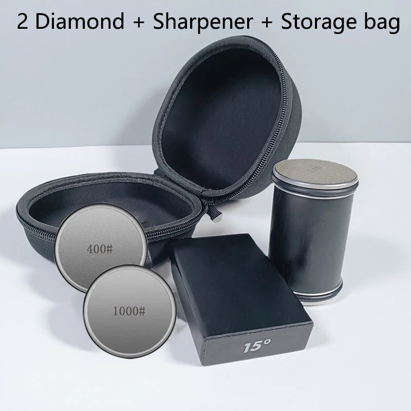 Efficient 2-in-1 Rolling Knife Sharpener Dual-Angle with Magnetic Knife Holder