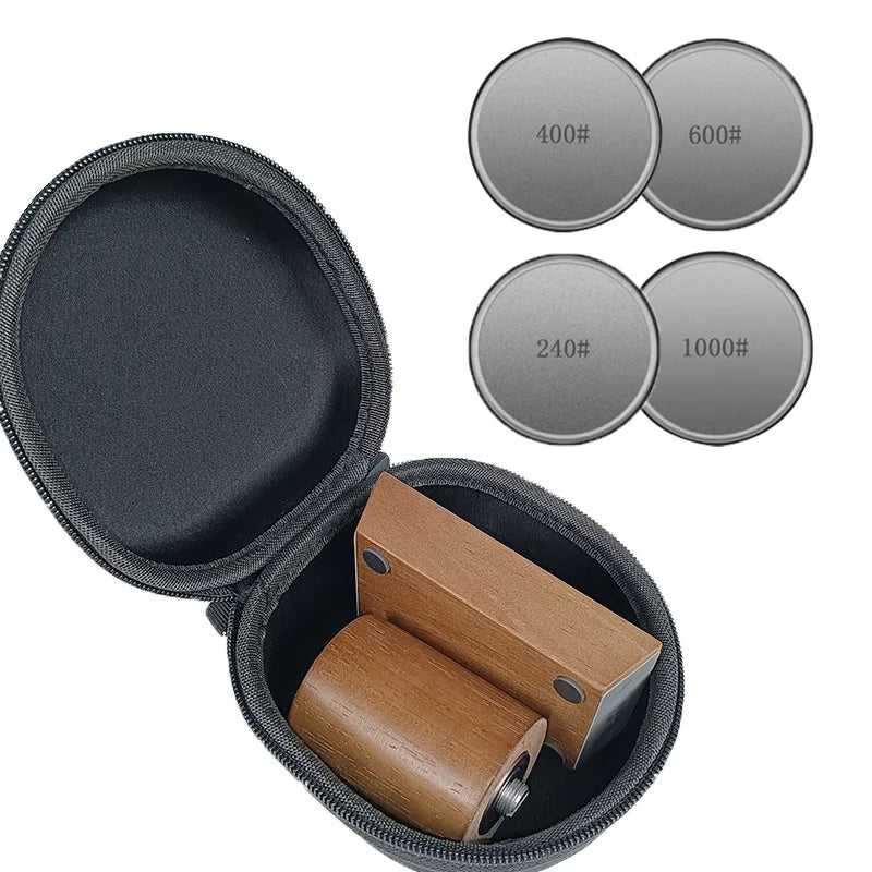 Efficient 2-in-1 Rolling Knife Sharpener Dual-Angle with Magnetic Knife Holder