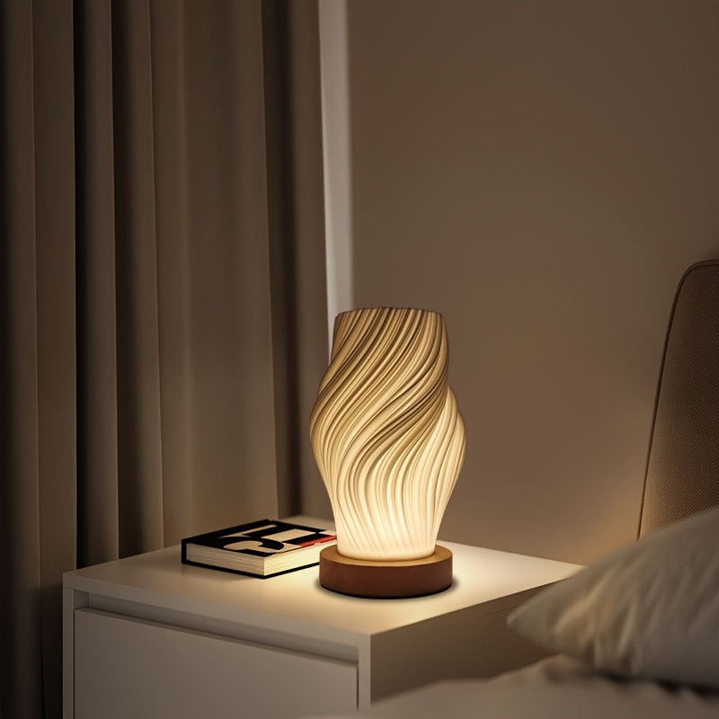 Tasela - Wooden USB Table Lamp with Adjustable Brightness