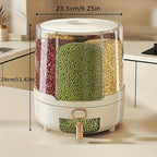 Airtight Food Storage Container Rotating Rice Cereal Dispenser Pantry Organizer - Image 6