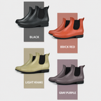 Women's Chelsea Rain Boots Waterproof Slip-On Ankle Booties Non-Slip