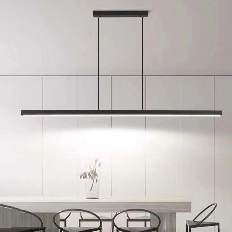 Minimalist Linear LED Pendant Light Sleek Adjustable LED Ceiling Lighting