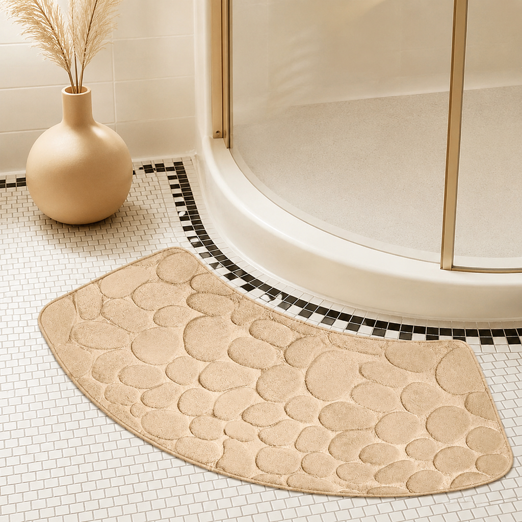 Curved Thickened Non-Slip Bath Mat for Shower and Toilet Floor