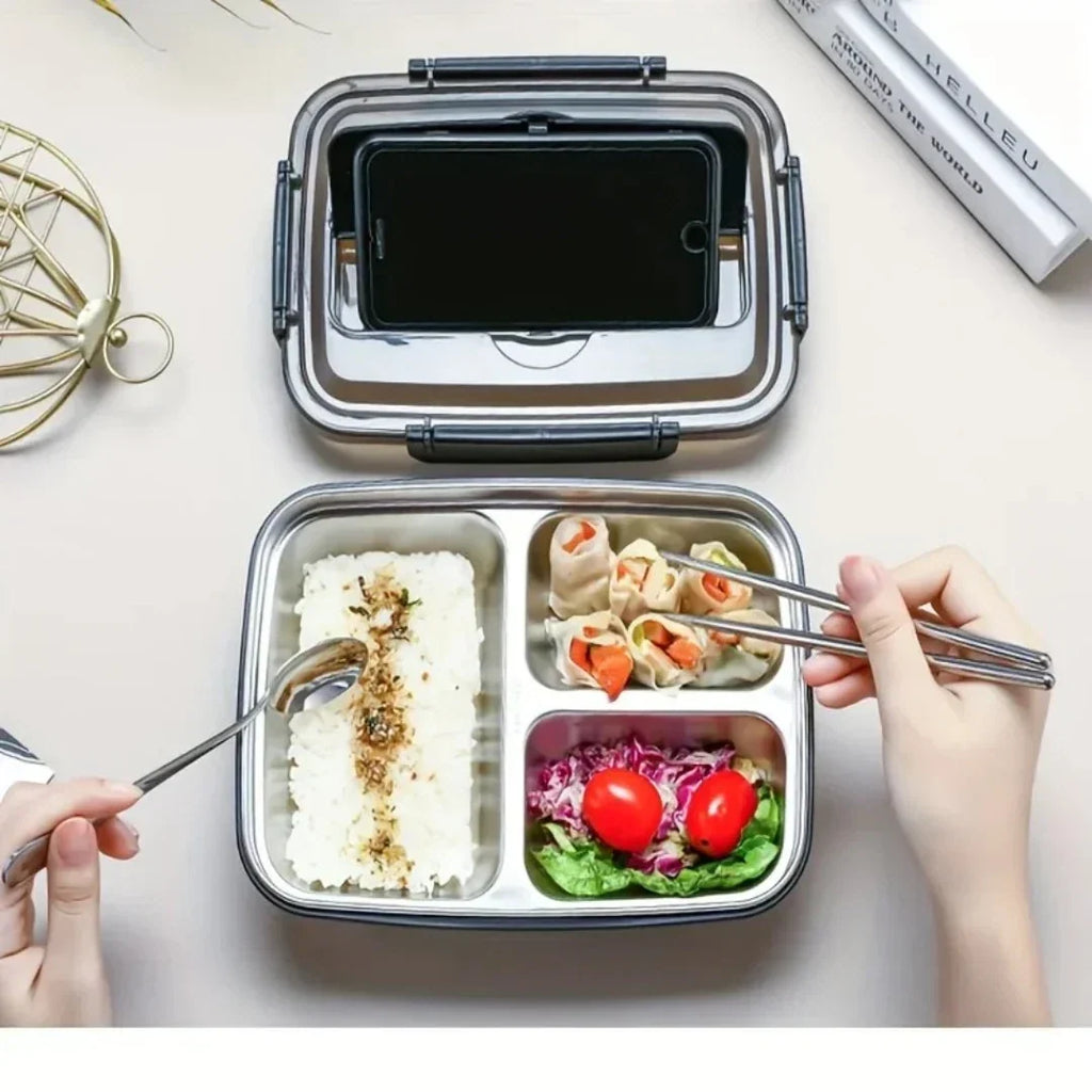 Stainless Steel Bento Lunch Box Airtight Compartments