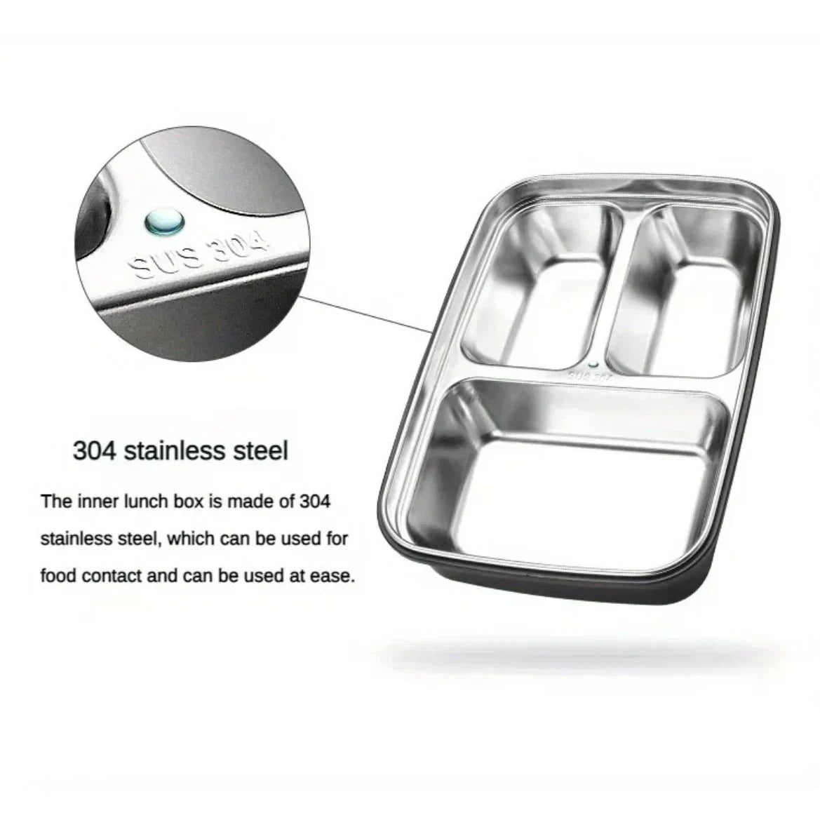 Stainless Steel Bento Lunch Box Airtight Compartments - Image 6