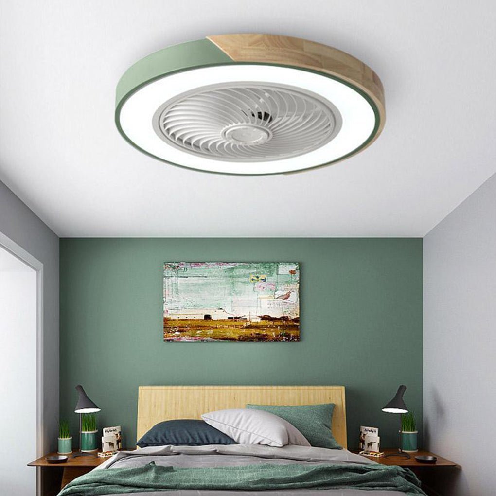Bladeless Ceiling Light with Quiet Fan and Remote Control