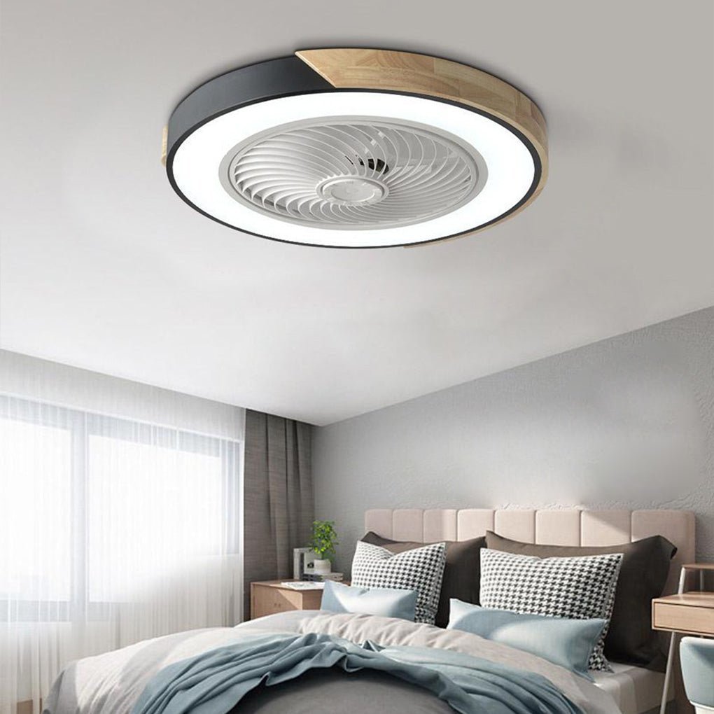 Bladeless Ceiling Light with Quiet Fan and Remote Control