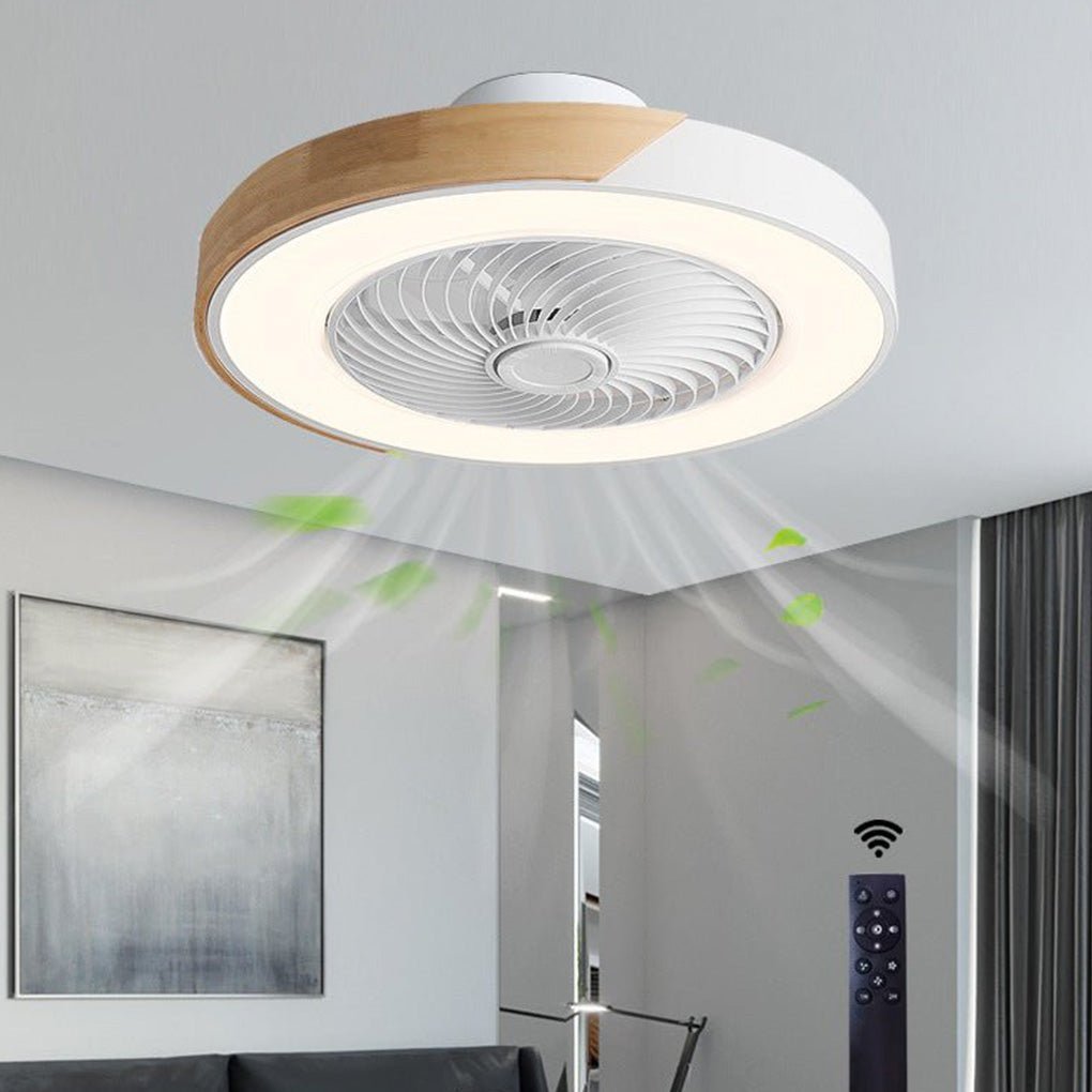 Bladeless Ceiling Light with Quiet Fan and Remote Control