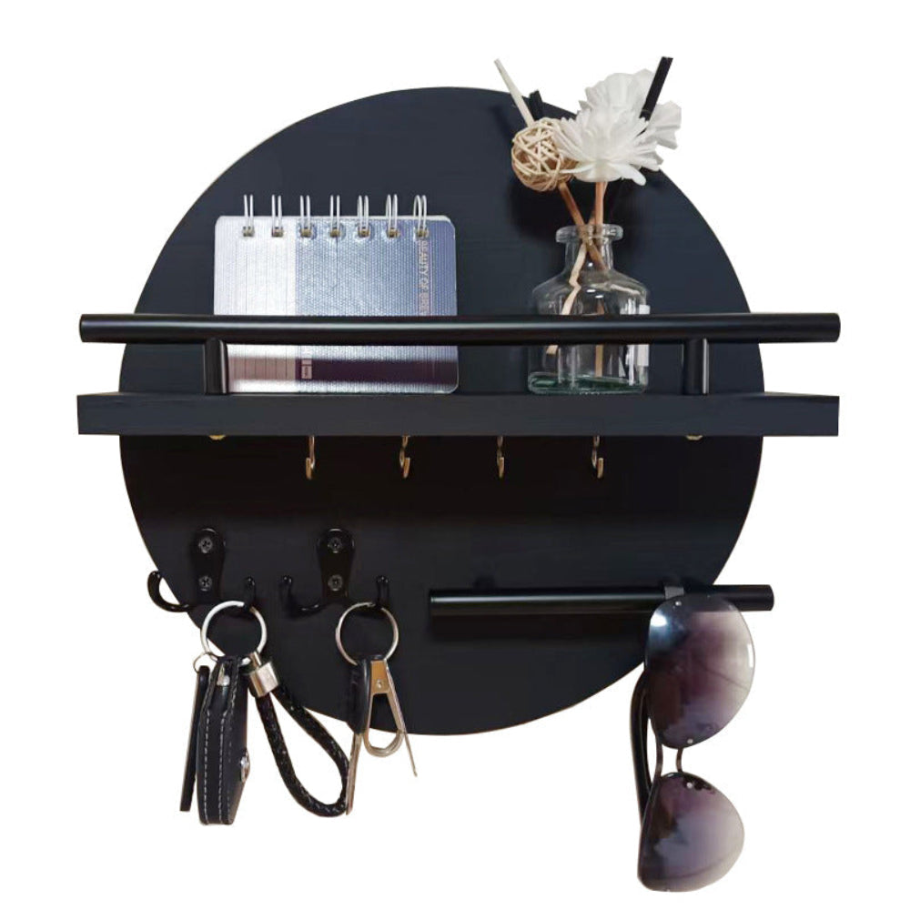 Wooden Key Holder Wall Mounted Entryway Organizer Shelf