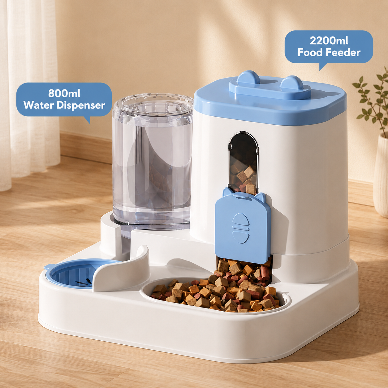 Automatic Pet Feeder and Water Dispenser for Dogs and Cats