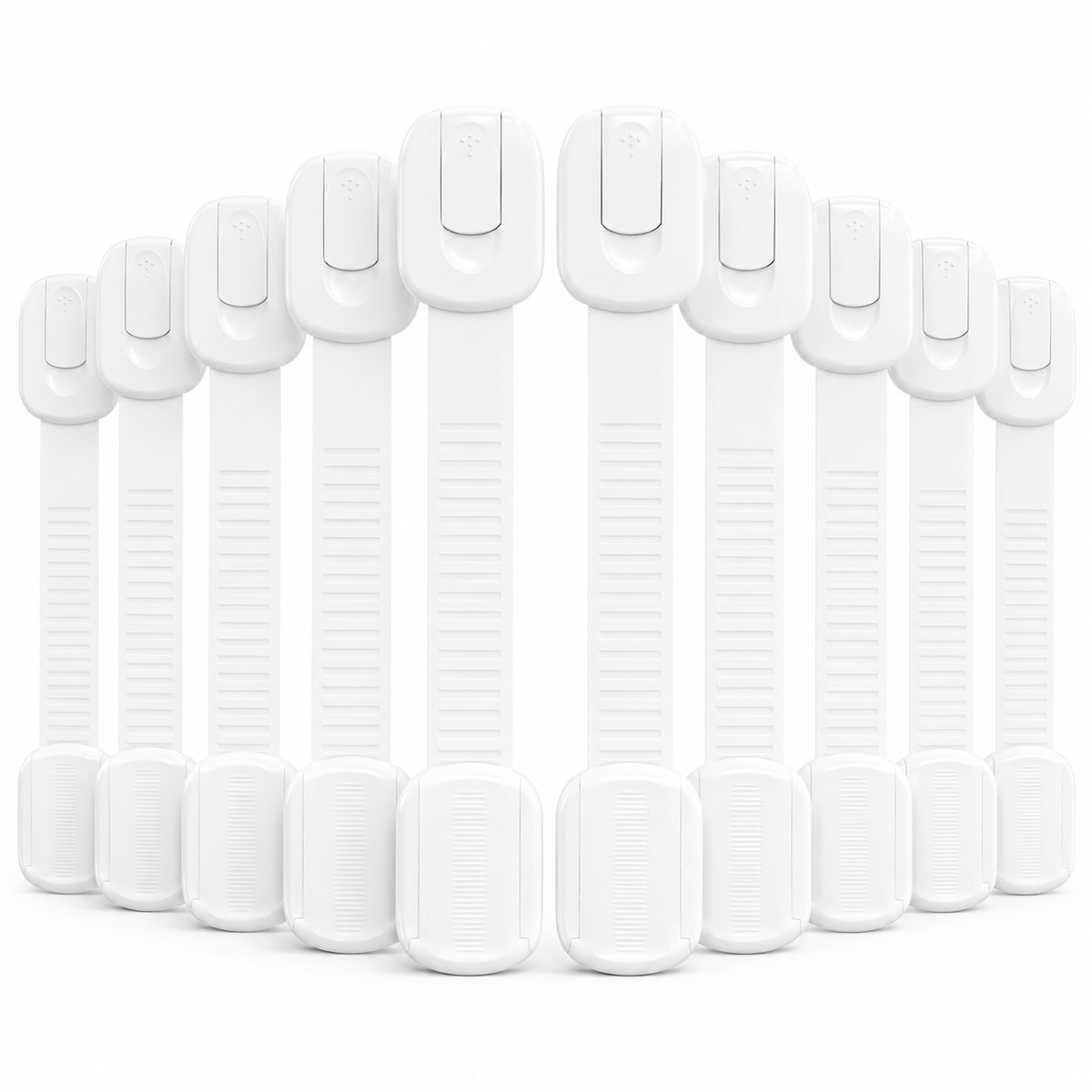 Bondilane — 10-Pack Baby Proof Cabinet Locks with Adhesive Straps