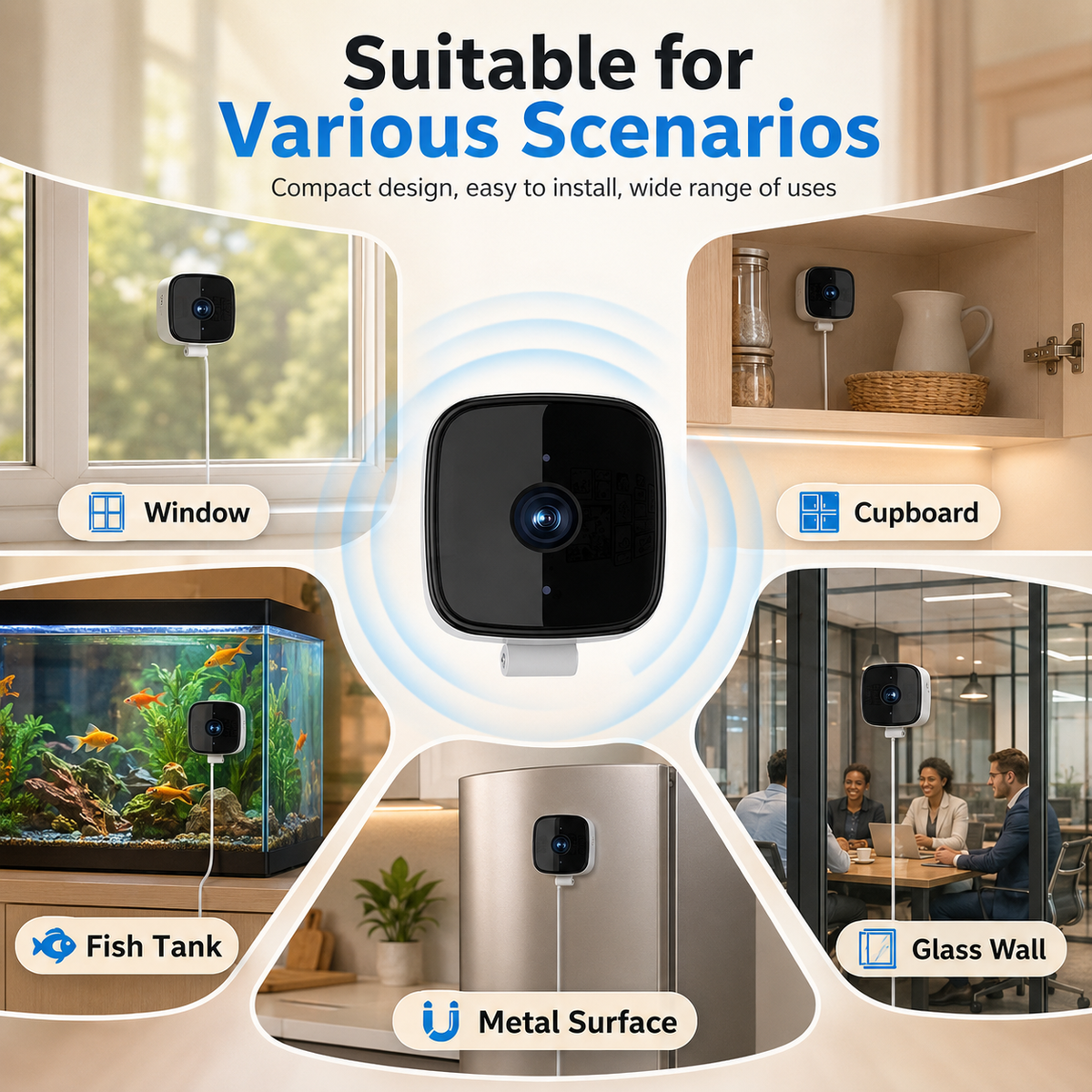 Bondilane — 1080P WiFi Window Security Camera with 32GB Card