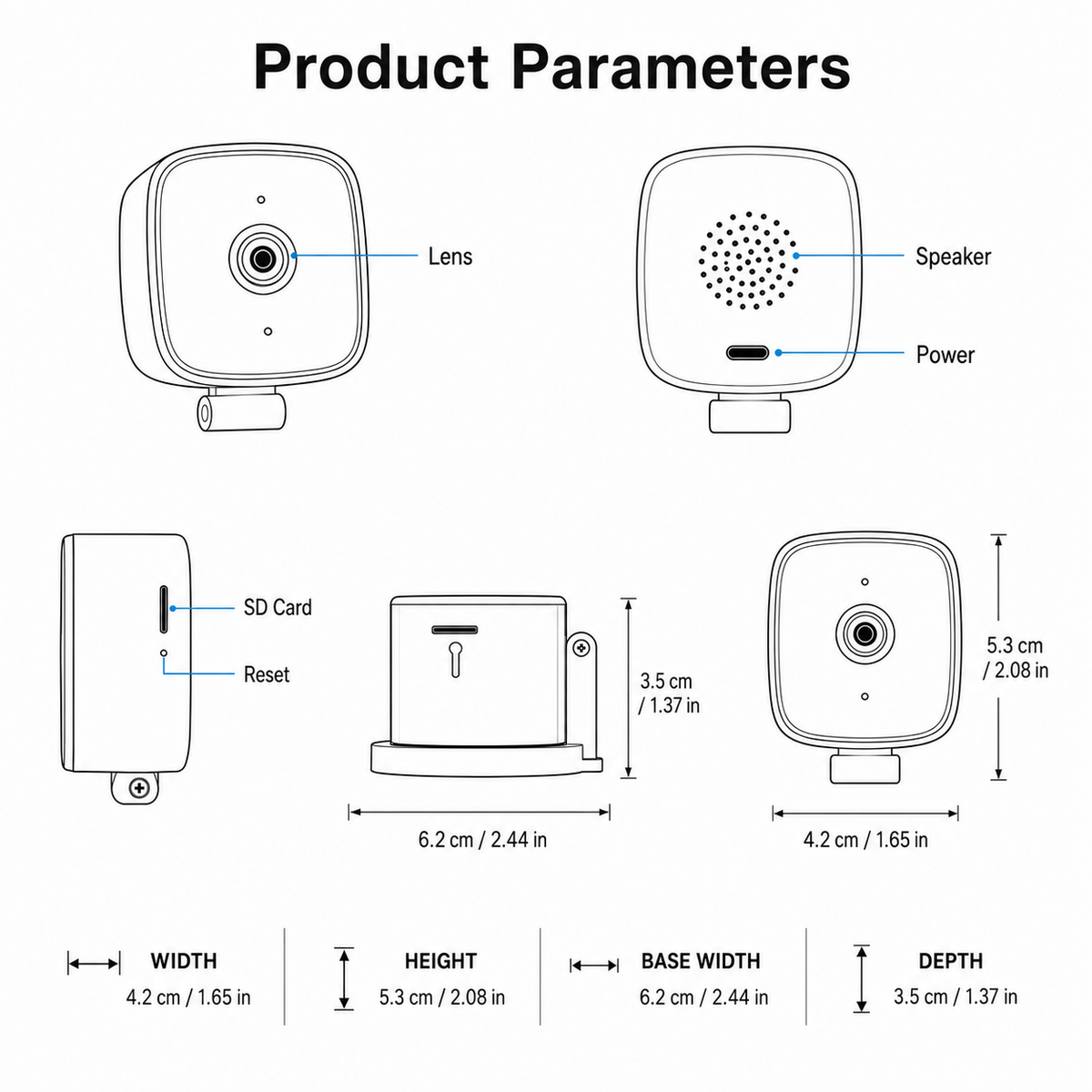 Bondilane — 1080P WiFi Window Security Camera with 32GB Card