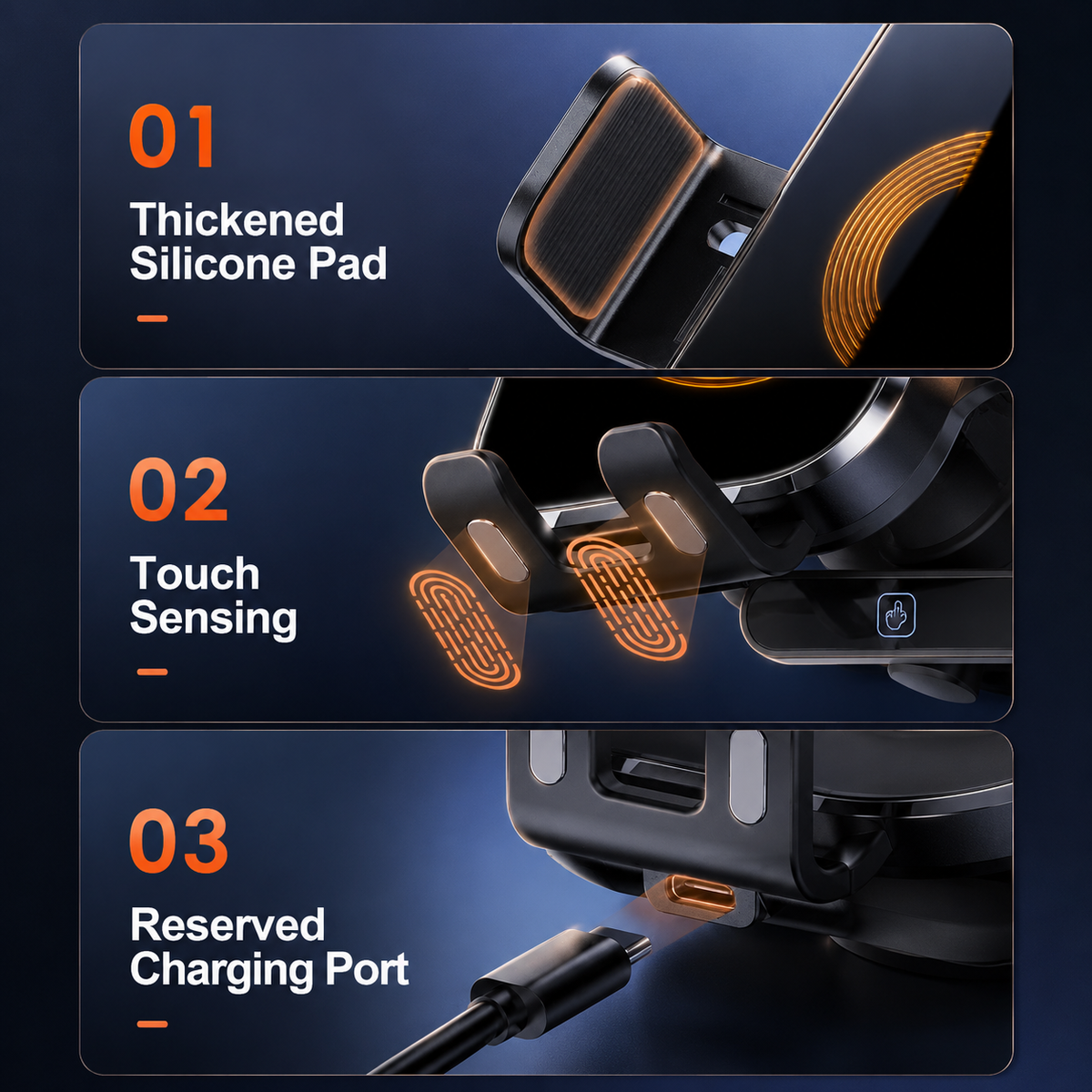 Bondilane — 15W Wireless Car Charger Mount with Auto Clamp