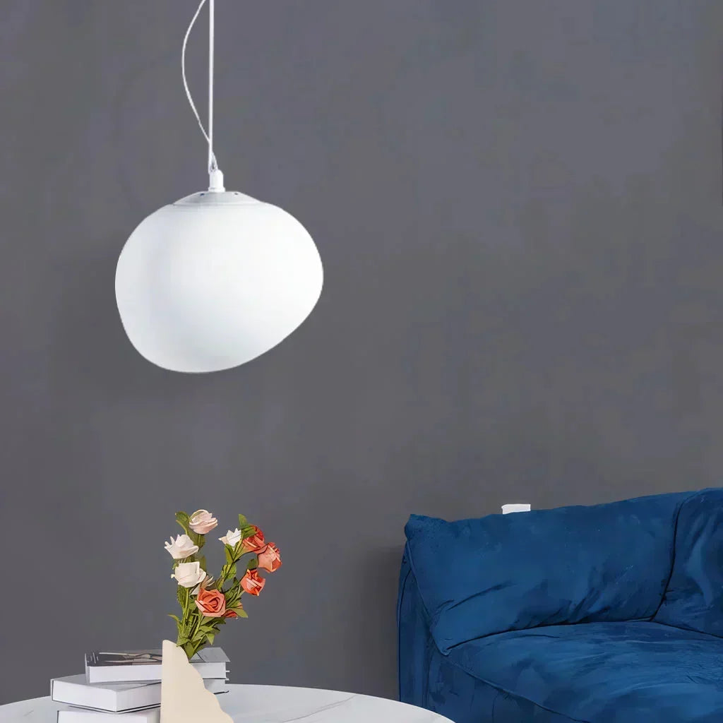 Bondilane — Aesthetics Round Pebble-like Hanging Light with Frosted Glass Design