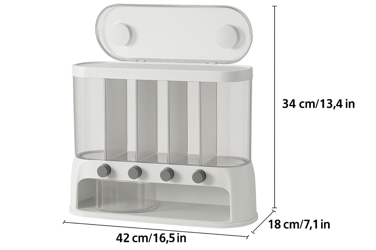 Bondilane — Airtight Pantry Organizer Multi Compartment Grain Rice Dry Food Dispenser