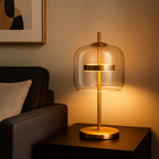 Bondilane — Stained Glass Table Lamp Gold Iron Base