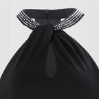 Bondilane — Black Bodycon Dress Sleeveless Rhinestone Club Mini Dress