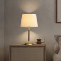 Bondilane — Classic Exquisite Brass Fabric Cylinder 1-Light Bedside Lamp For Home Interior